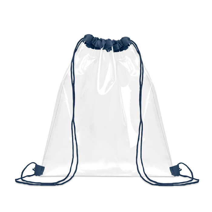 Sac à cordon transparent personnalisé en EVA Usee Bleu marine